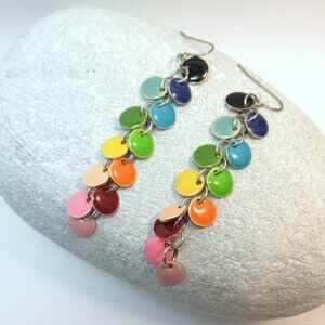 Rainbow dangle earrings